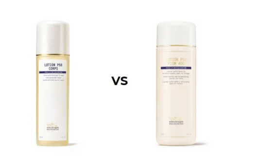 The main differences between Lotion P50 Corps and Lotion P50 PIGM 400